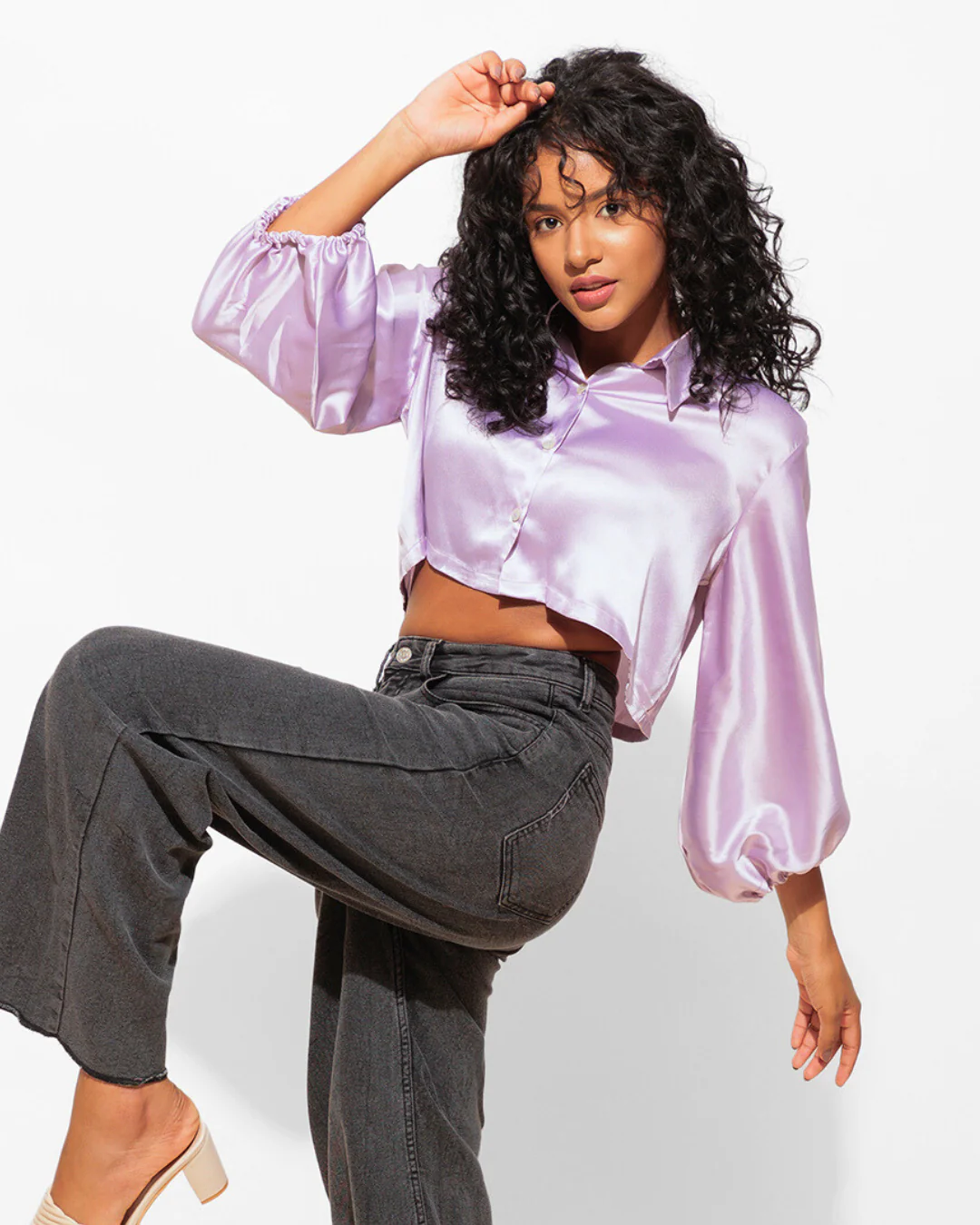 Chic Cropped Satin Shirt – Silky Smooth & Perfect for Day-to-Night Styling - Image 18