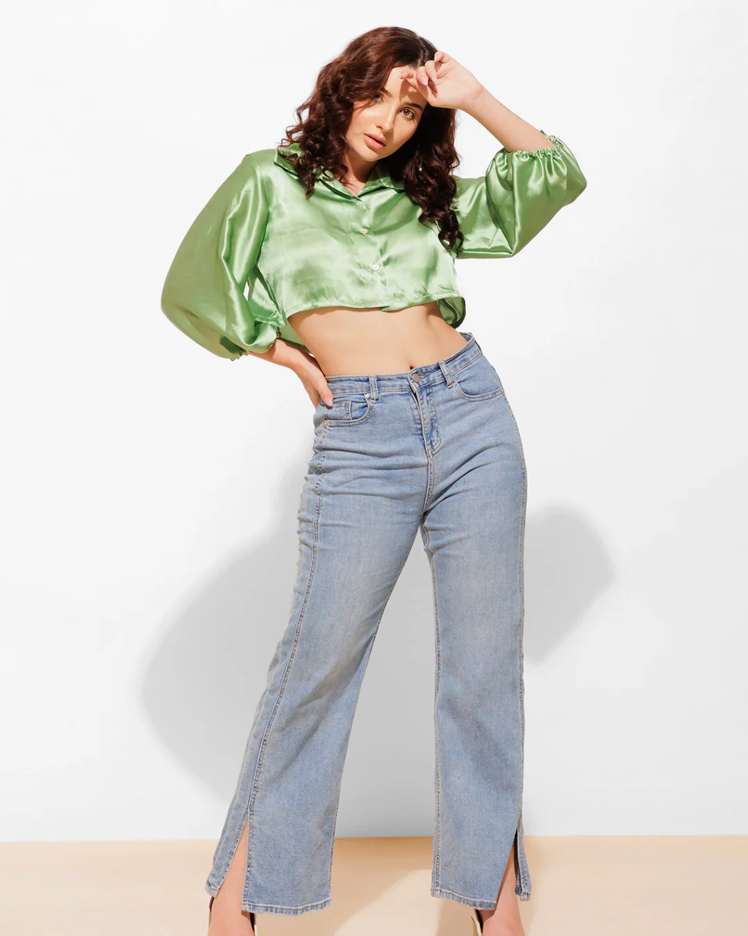 Chic Cropped Satin Shirt – Silky Smooth & Perfect for Day-to-Night Styling - Image 28