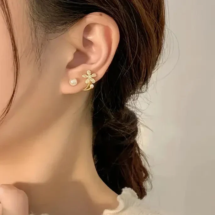 Chic Flower Studs Earring — Buy Any 5 for Rs. 599 - Image 3