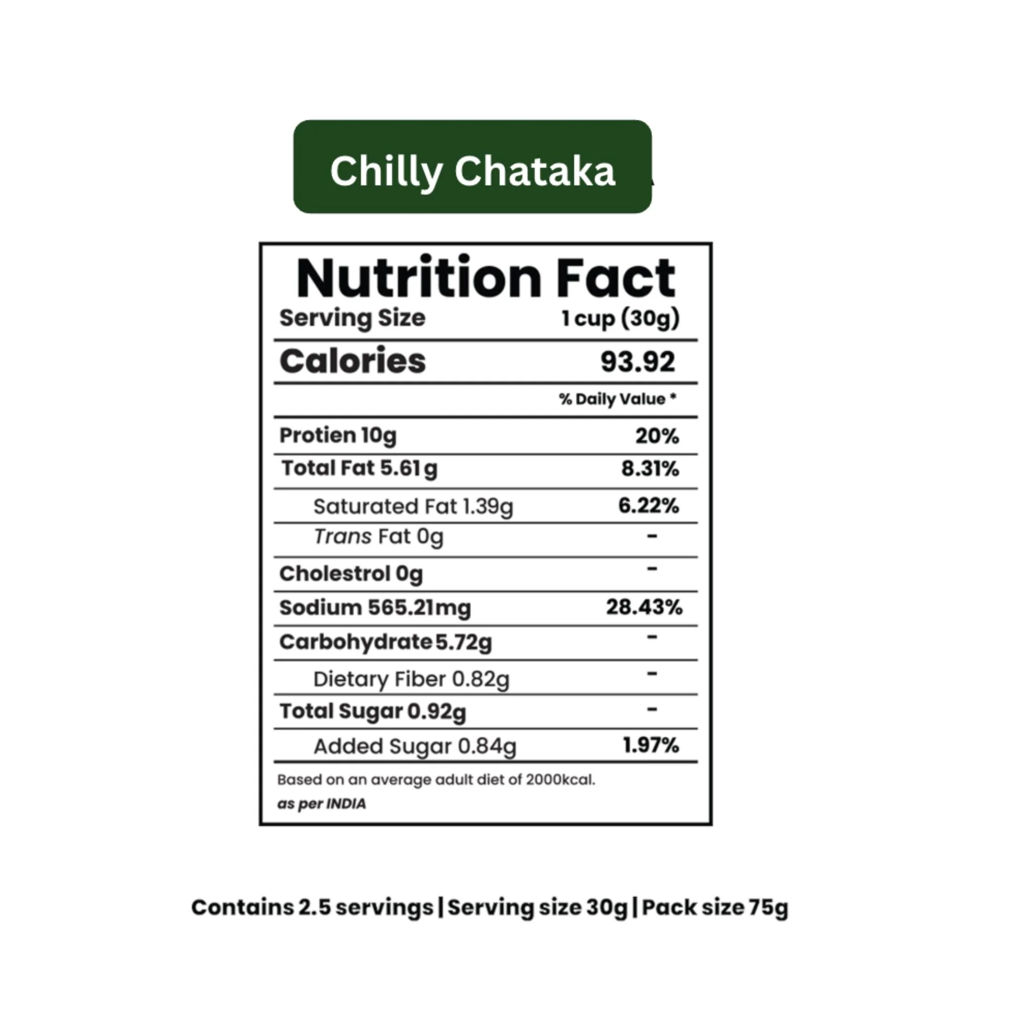 Chilly Chataka Protein Multigrain Chips (75g | 25g Plant Protein) - Image 2