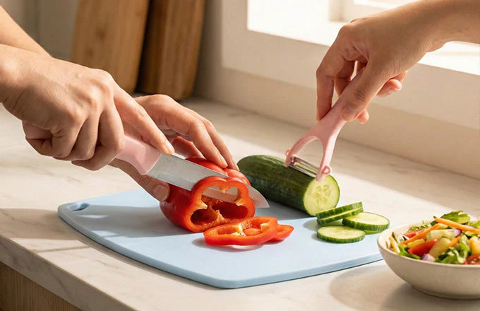 Chopping Board Set with Free Knife & Peeler - Image 2