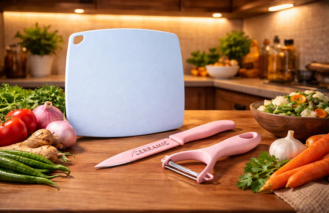 Chopping Board Set with Free Knife & Peeler - Image 3