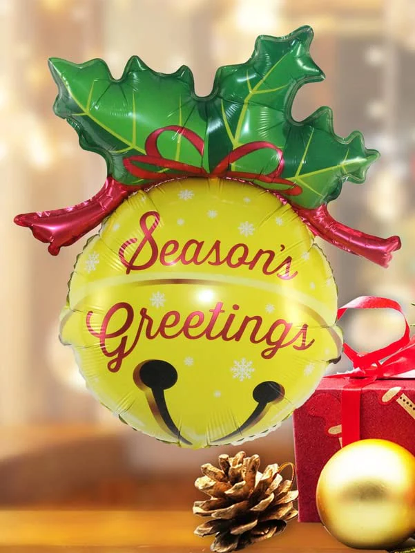 Christmas Bell Desigen Shape Foil Balloon (Multicolor)  (Pack of 1) - Image 3