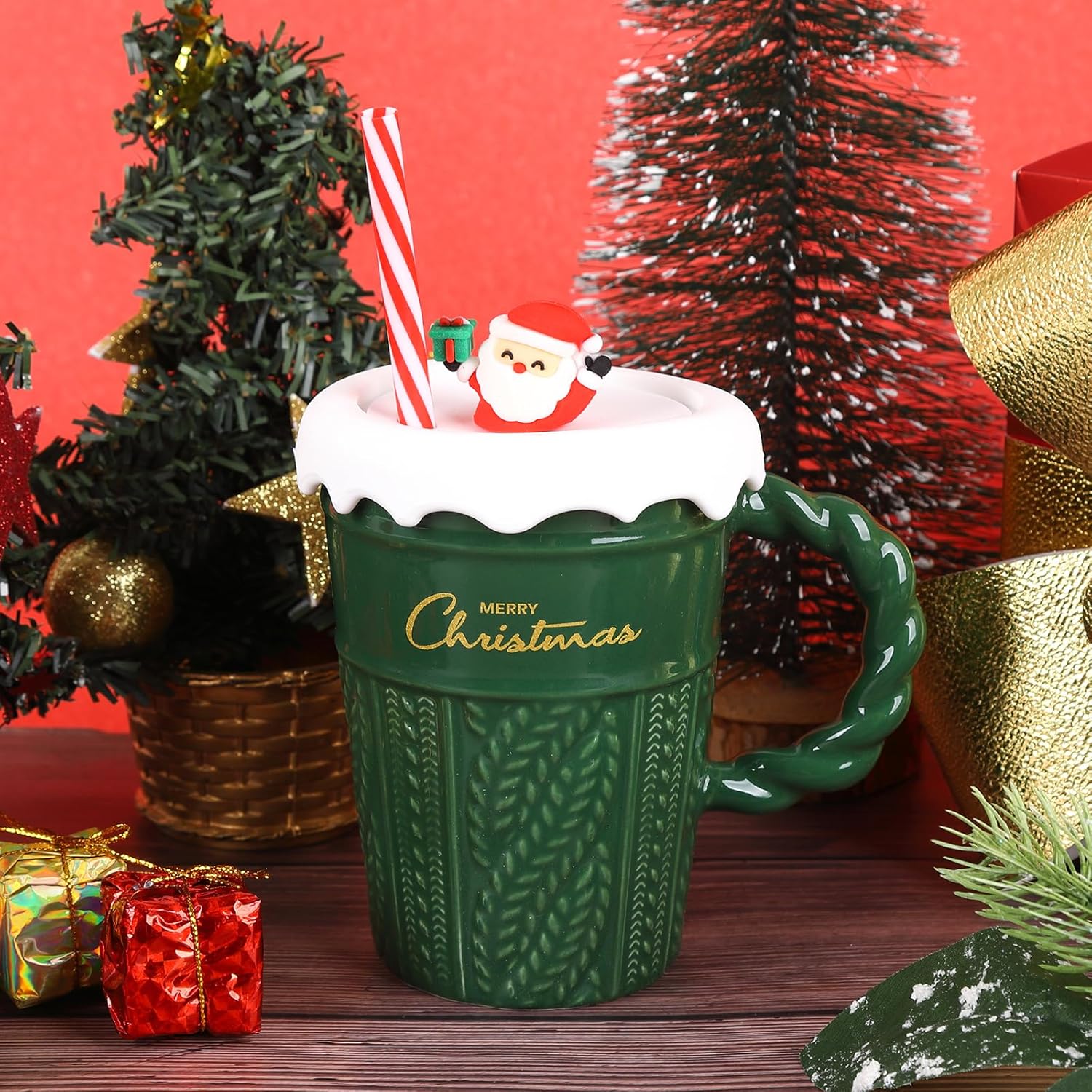 Christmas Coffee Cup 400 ml Christmas Ceramic Coffee Cup - Image 2