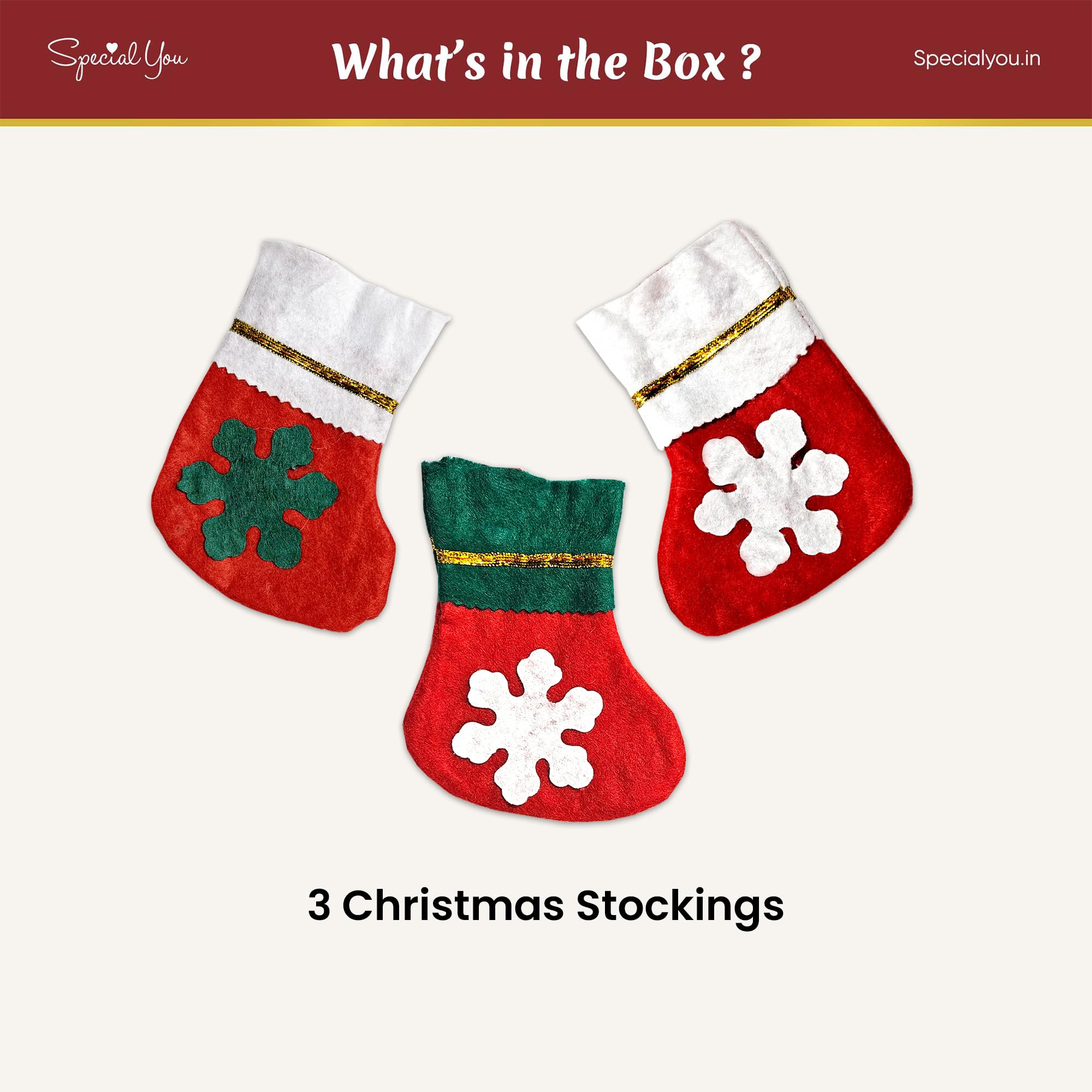 Christmas Decoration Socks Hanging - Set of 3 - Image 3