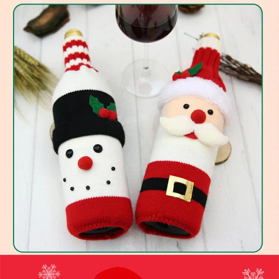 Christmas Knit Wine Bottle Cover (Set Of 2) - Image 7