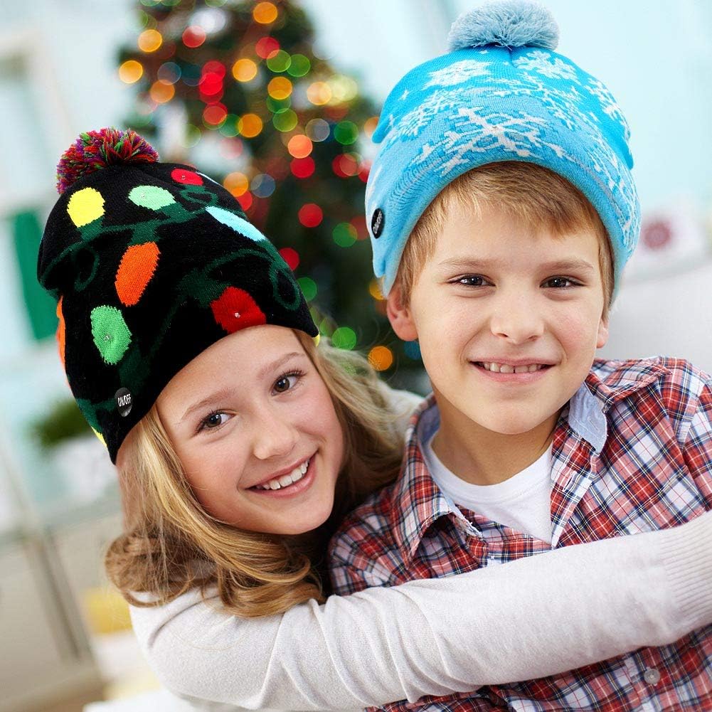 Christmas Style LED Winter Cap - Black - Image 4