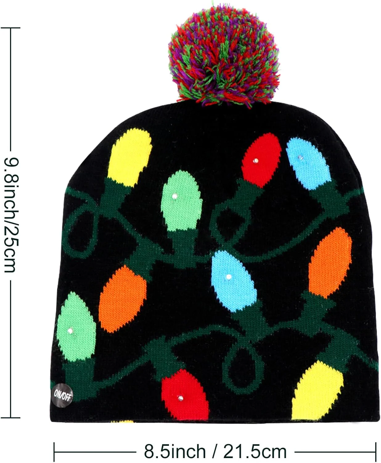 Christmas Style LED Winter Cap - Black - Image 5