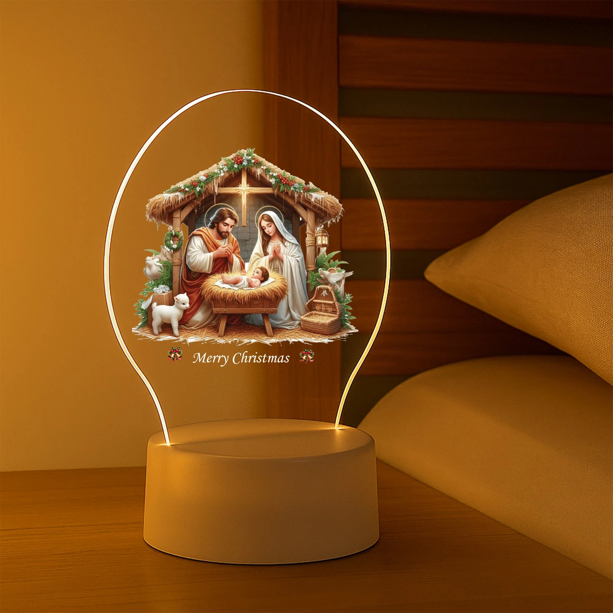Christmas Theme LED Night Lamp | Soft Light Bedside Decor for Festival - Image 2
