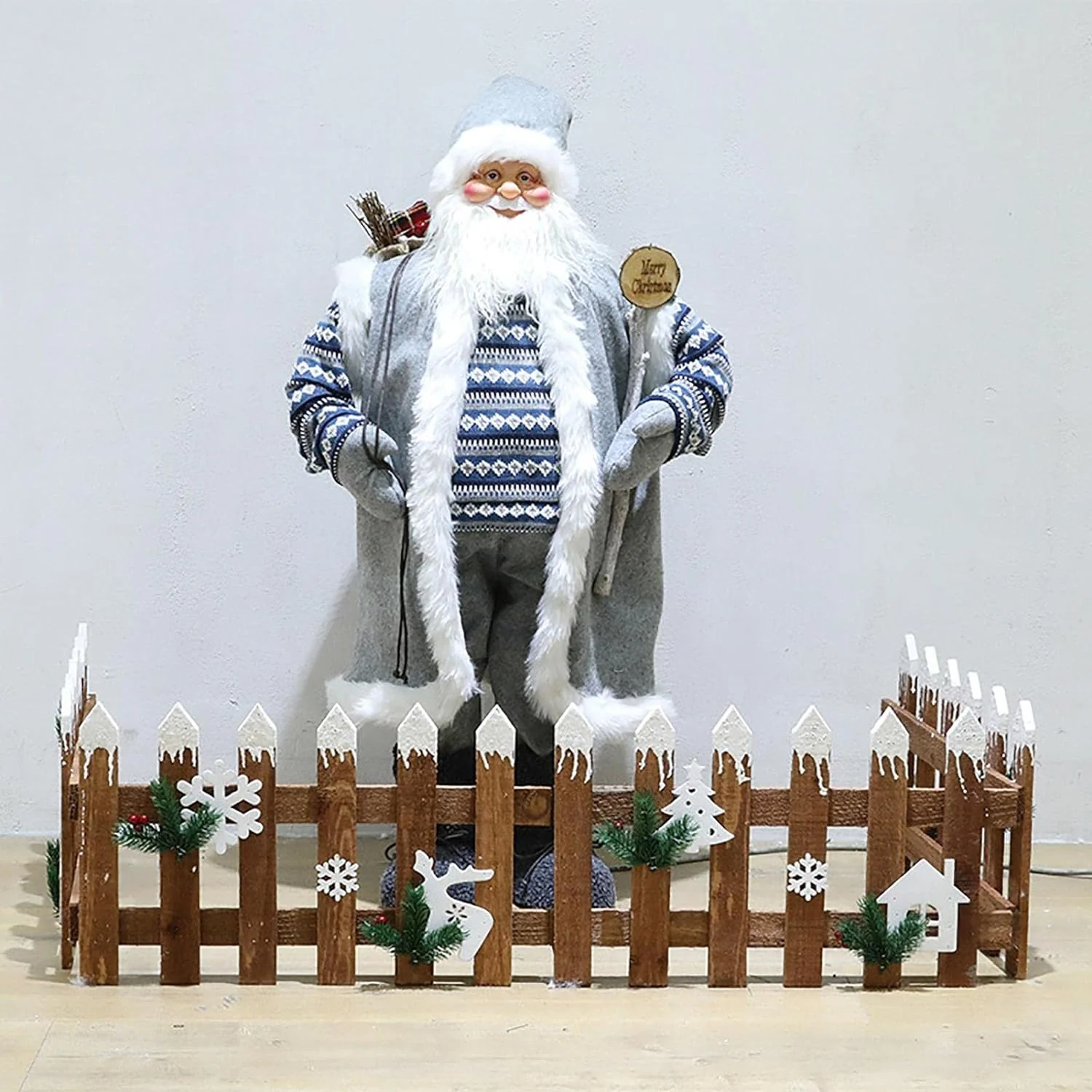 Christmas Tree Fence, Thick Wooden Picket Fence xmasTree - Image 4