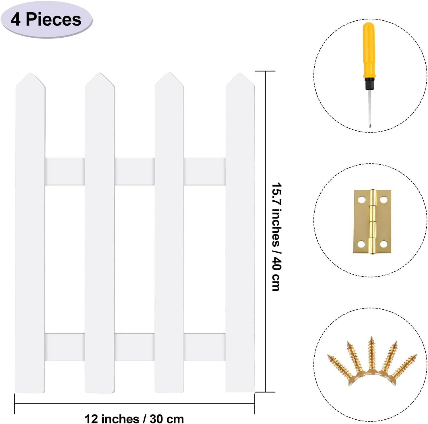 Christmas Tree Fences White Wooden - Image 7