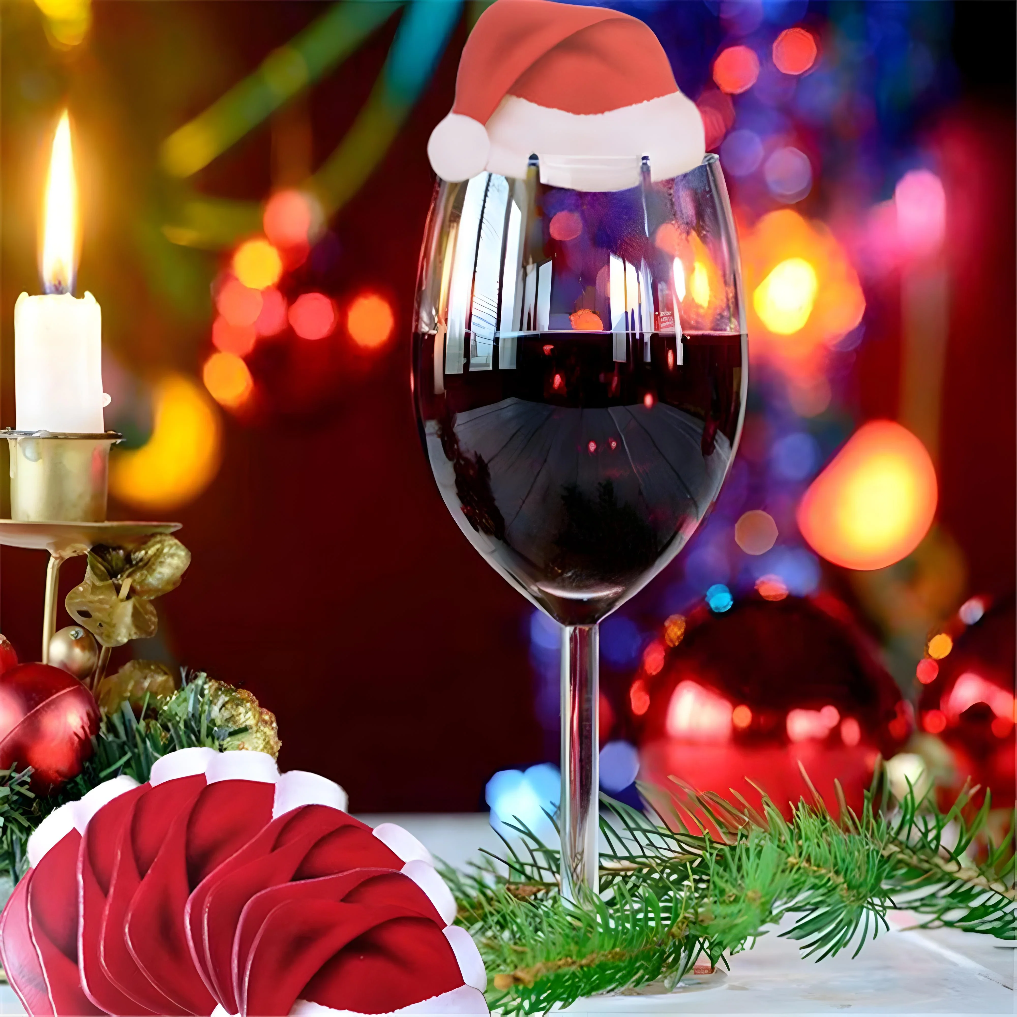 Christmas wine glass card - 10 pcs - Image 3