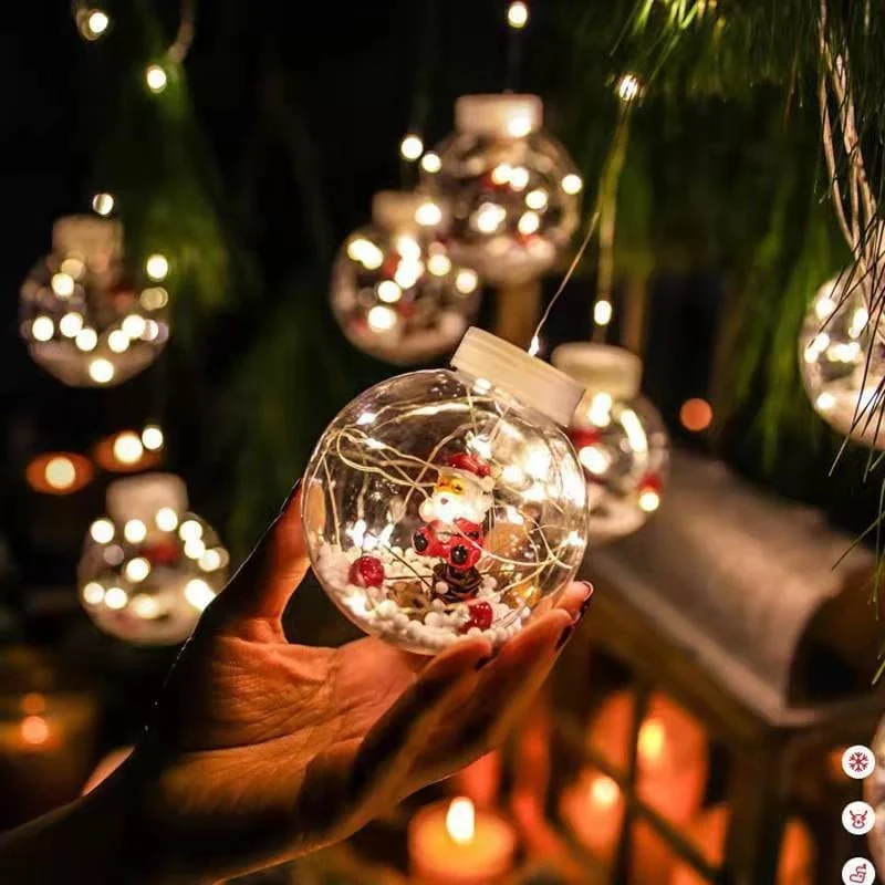 Christmas Wishing Ball String Lights, 9.84ft 10 Lights Xmas Santa - Image 3