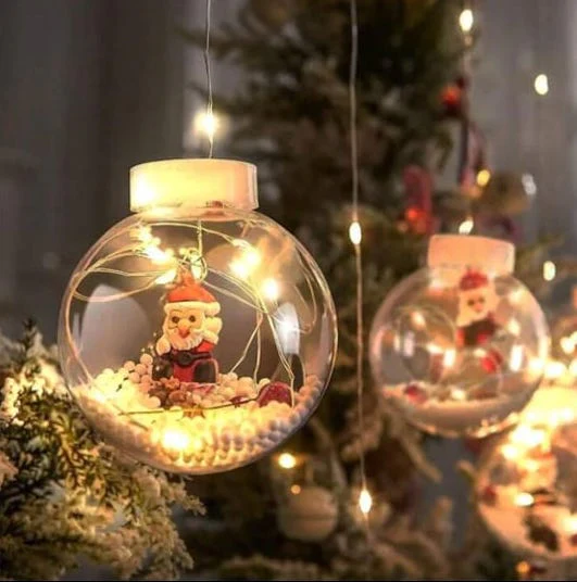 Christmas Wishing Ball String Lights, 9.84ft 10 Lights Xmas Santa - Image 5