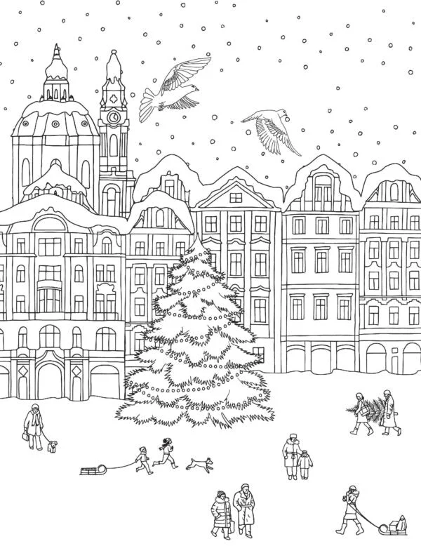Cityscape- Colouring Book for Adults - Image 3