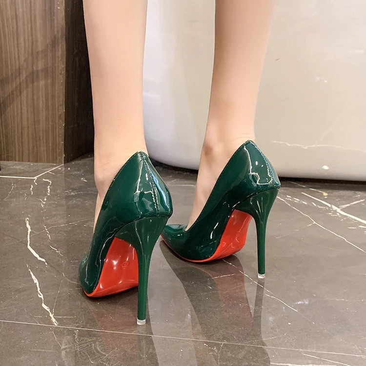 Classic Louboutin Red Soles High Heel Pumps - Image 9
