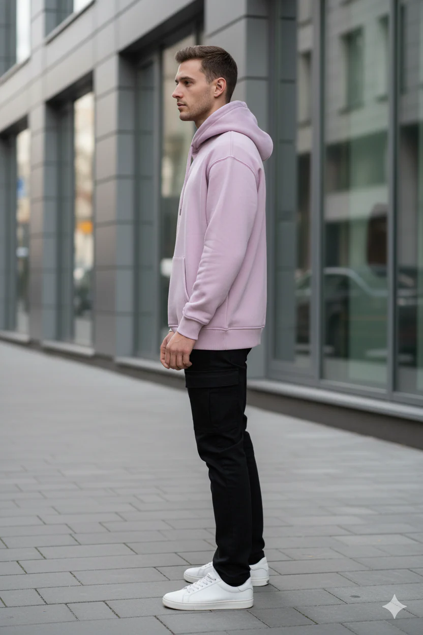 Classic Solid Hoodie: Light Lavender - Image 3