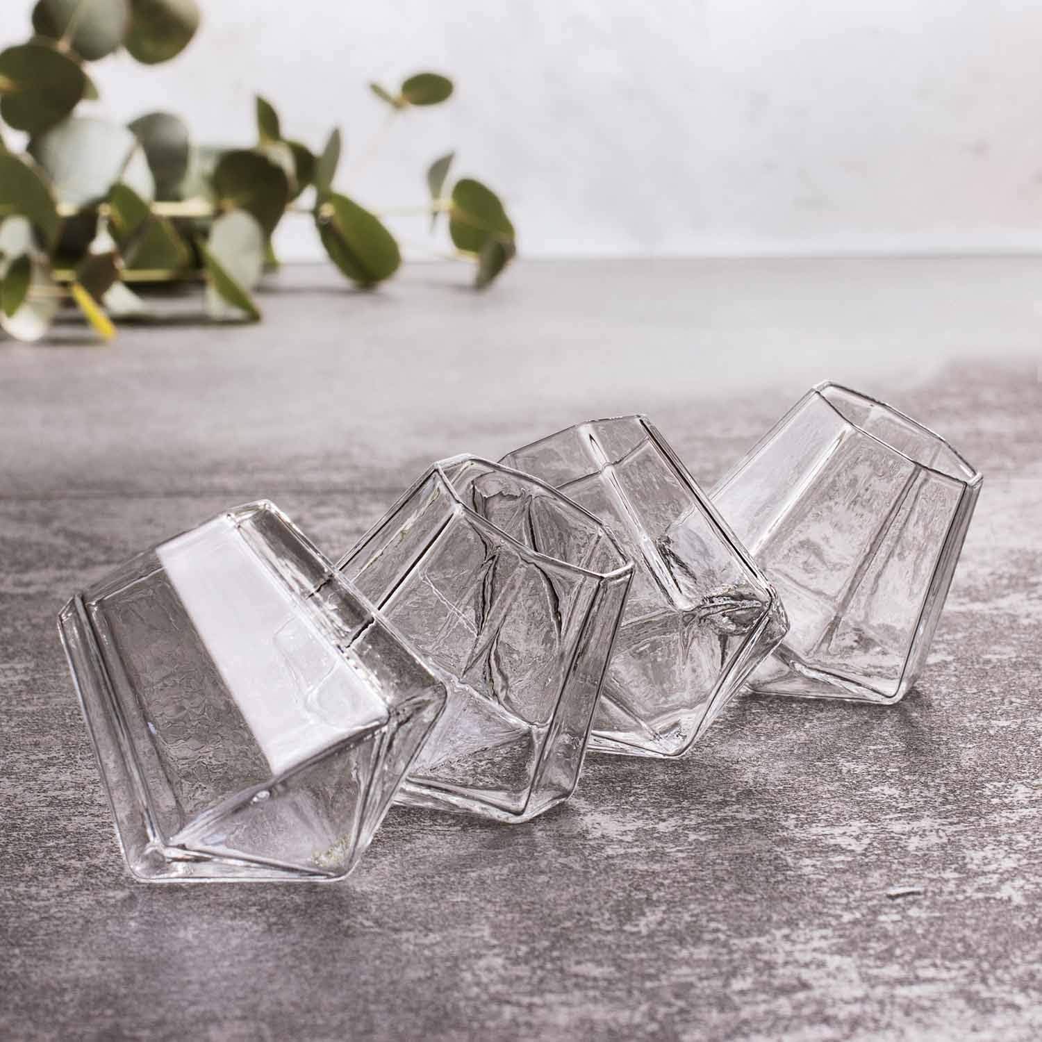 Clear Diamond Shaped Glass Set (Set of 6) - Image 4