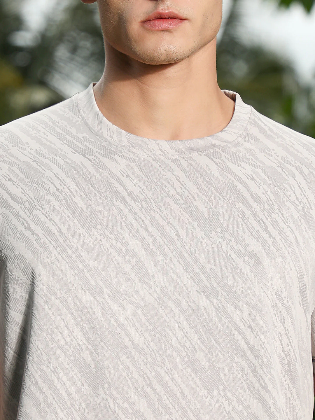 Cloud Grey Plash-Imprint Activewear T-Shirt - Image 7