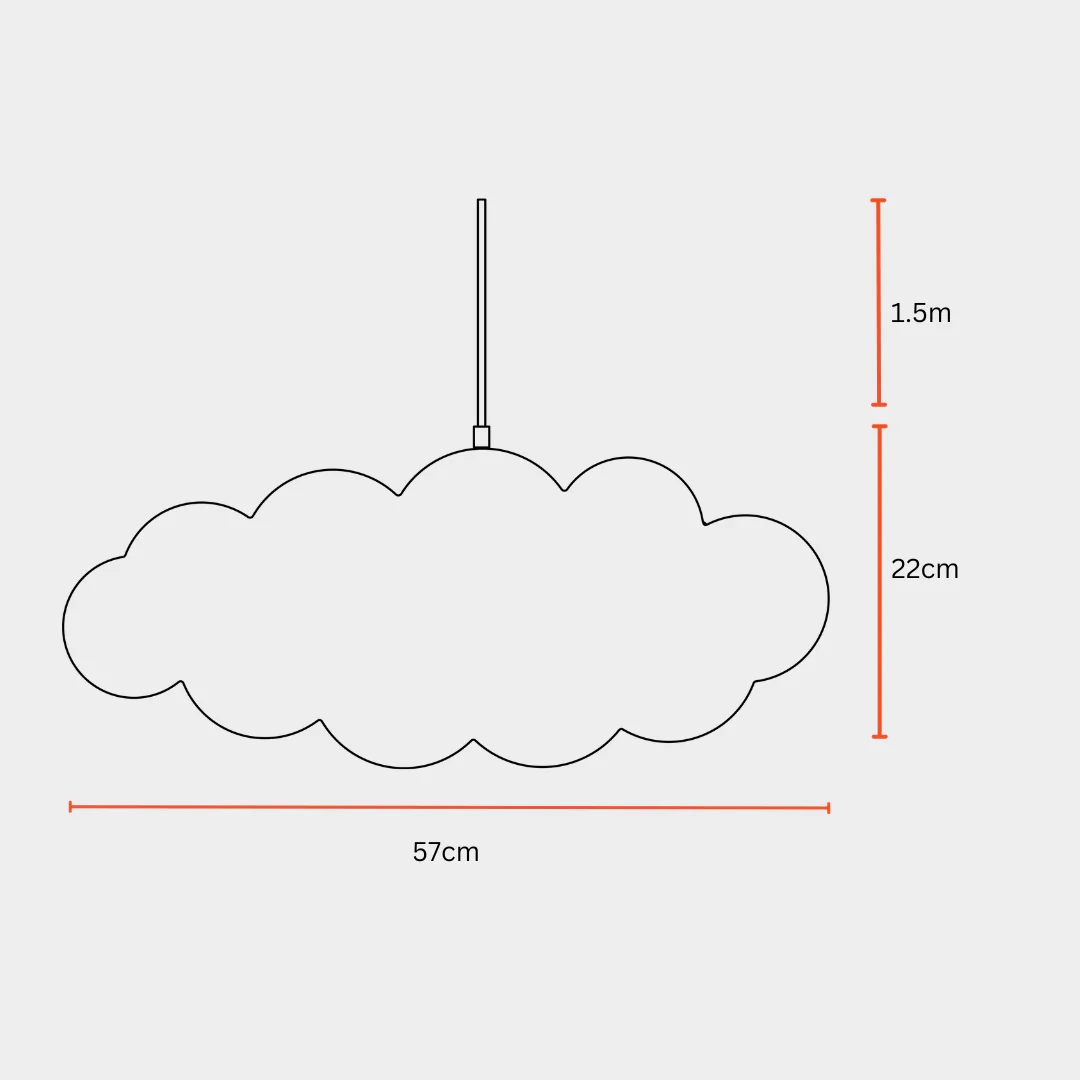 Cloud Pendant Lamp (Cloud Series) - Tear-Resistant Pendant Light, Cloud Shaped Hanging Light, Semi-Outdoor - Image 9