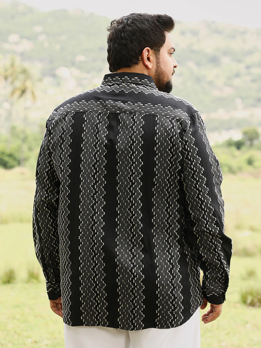 Cloudy-Panel Jacquard Shirt - Image 4