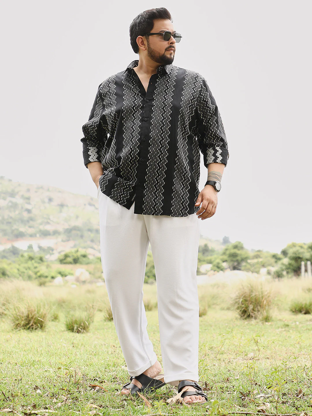 Cloudy-Panel Jacquard Shirt - Image 6