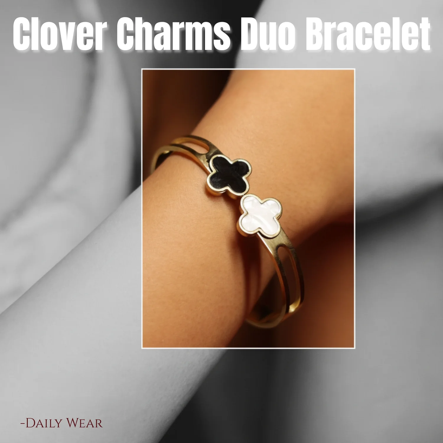 Clover Elegance Bracelet Duo - Image 4