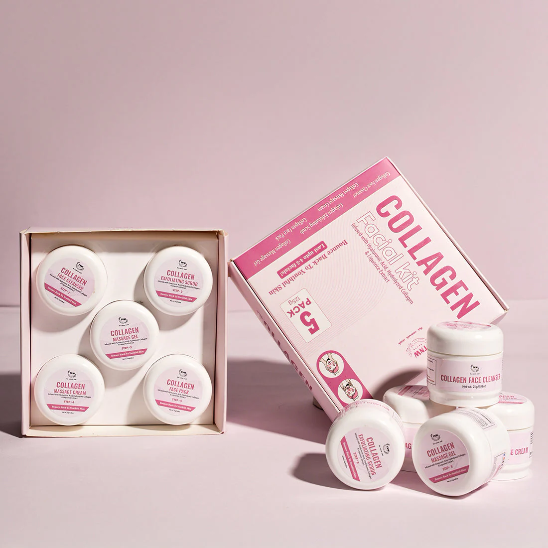 Collagen Facial Kit (Cleanse| Exfoliate |Hydrate| Massage | Nourish) B3P1 - Image 2