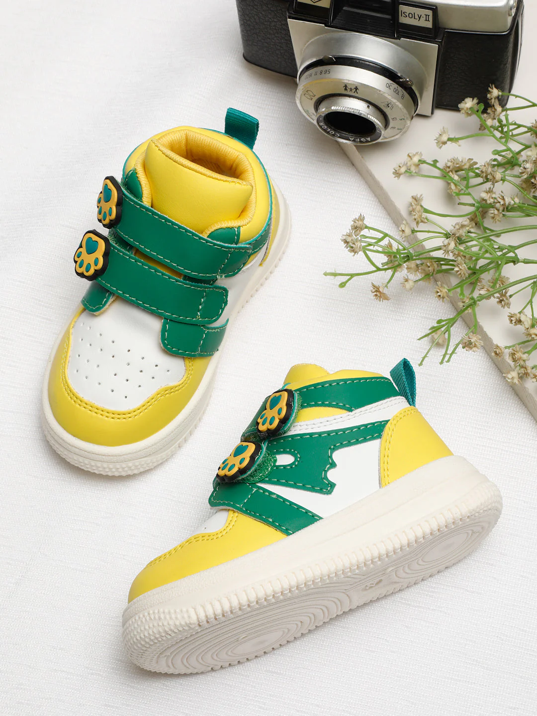 Colorpop Toddlers' High Ankle Sneakers - Yellow & Green (Unisex) - Image 181