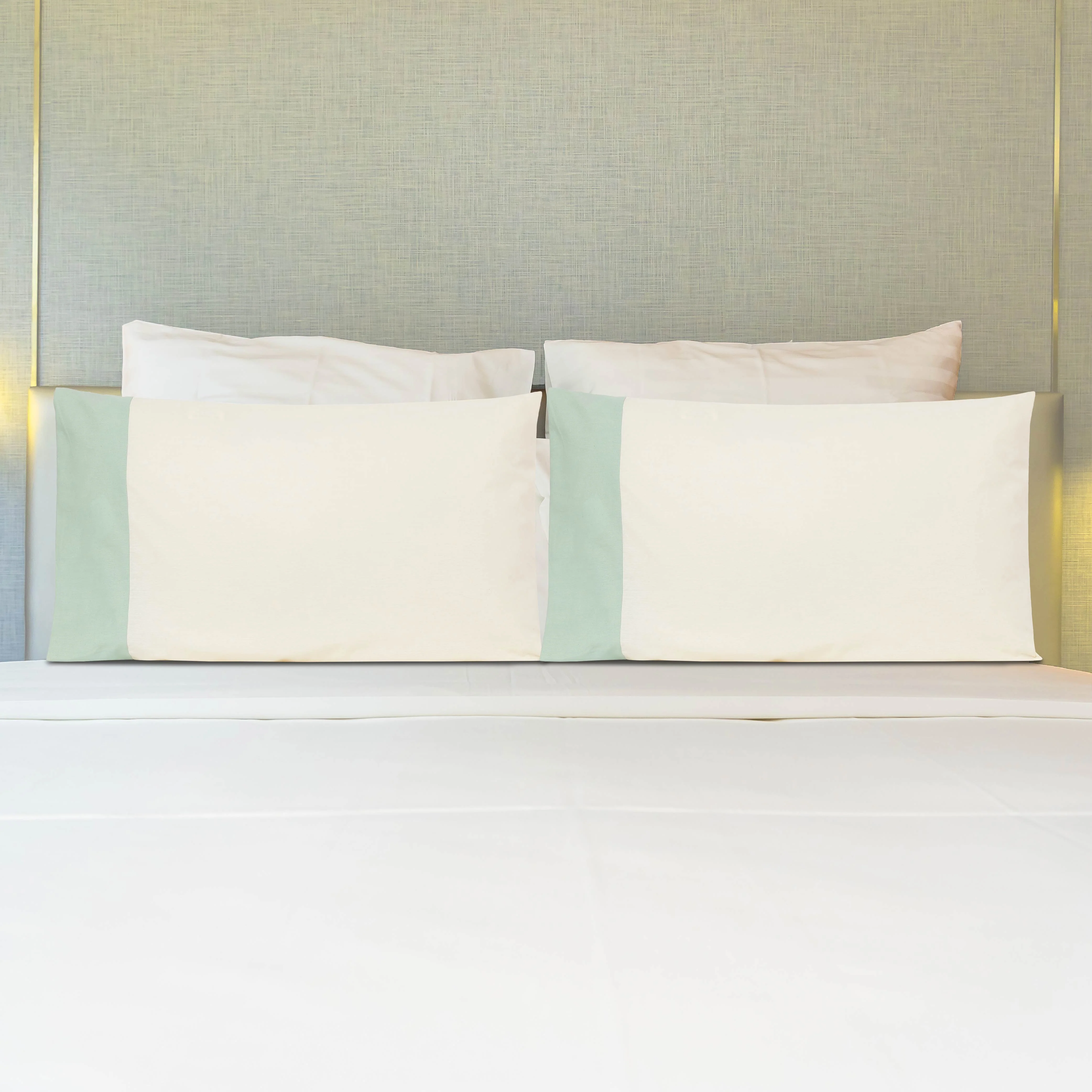 Colour Accent 100% Cotton Bed Pillow Cover | Set Of 2 - Image 2