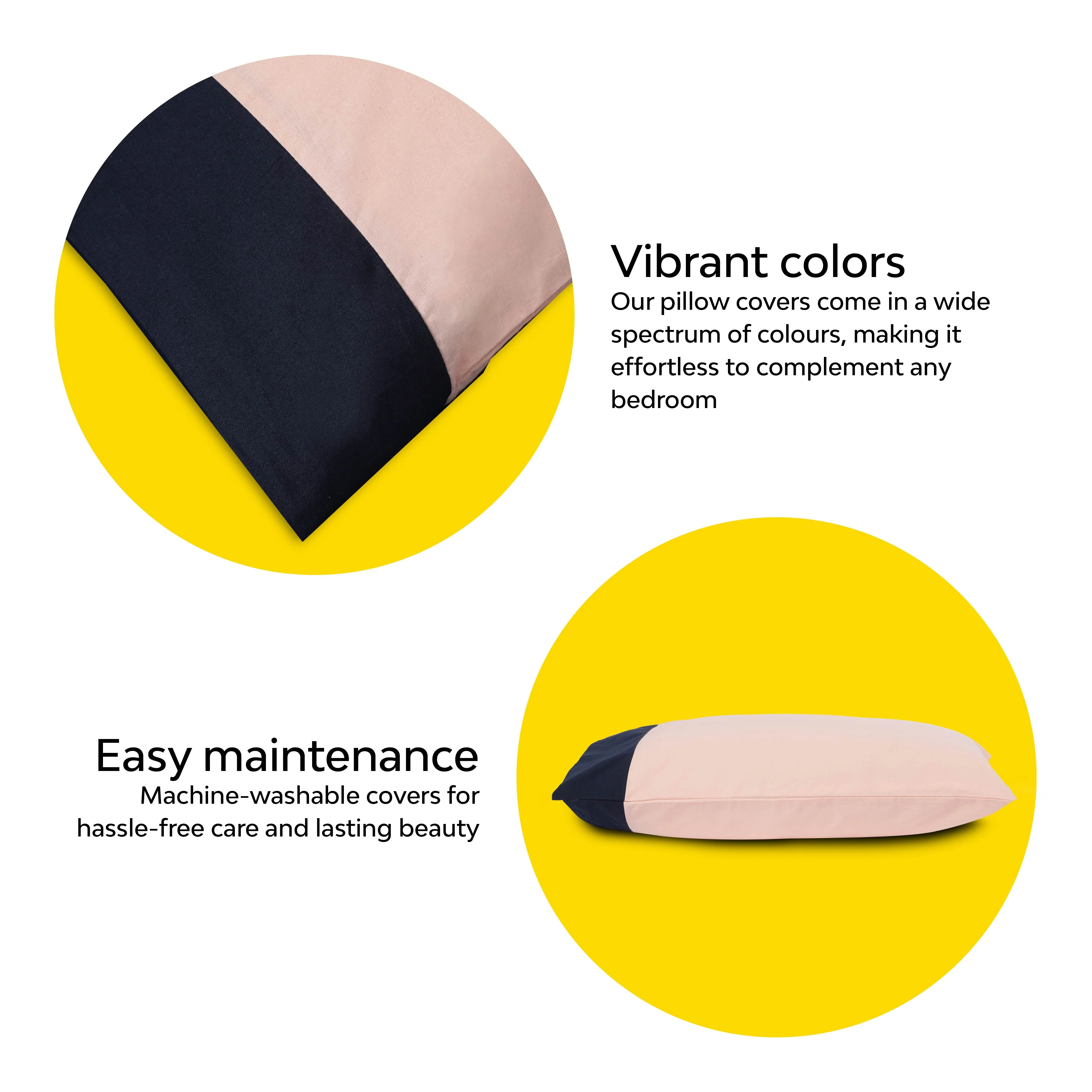Colour Accent 100% Cotton Bed Pillow Cover | Set Of 2 - Image 24