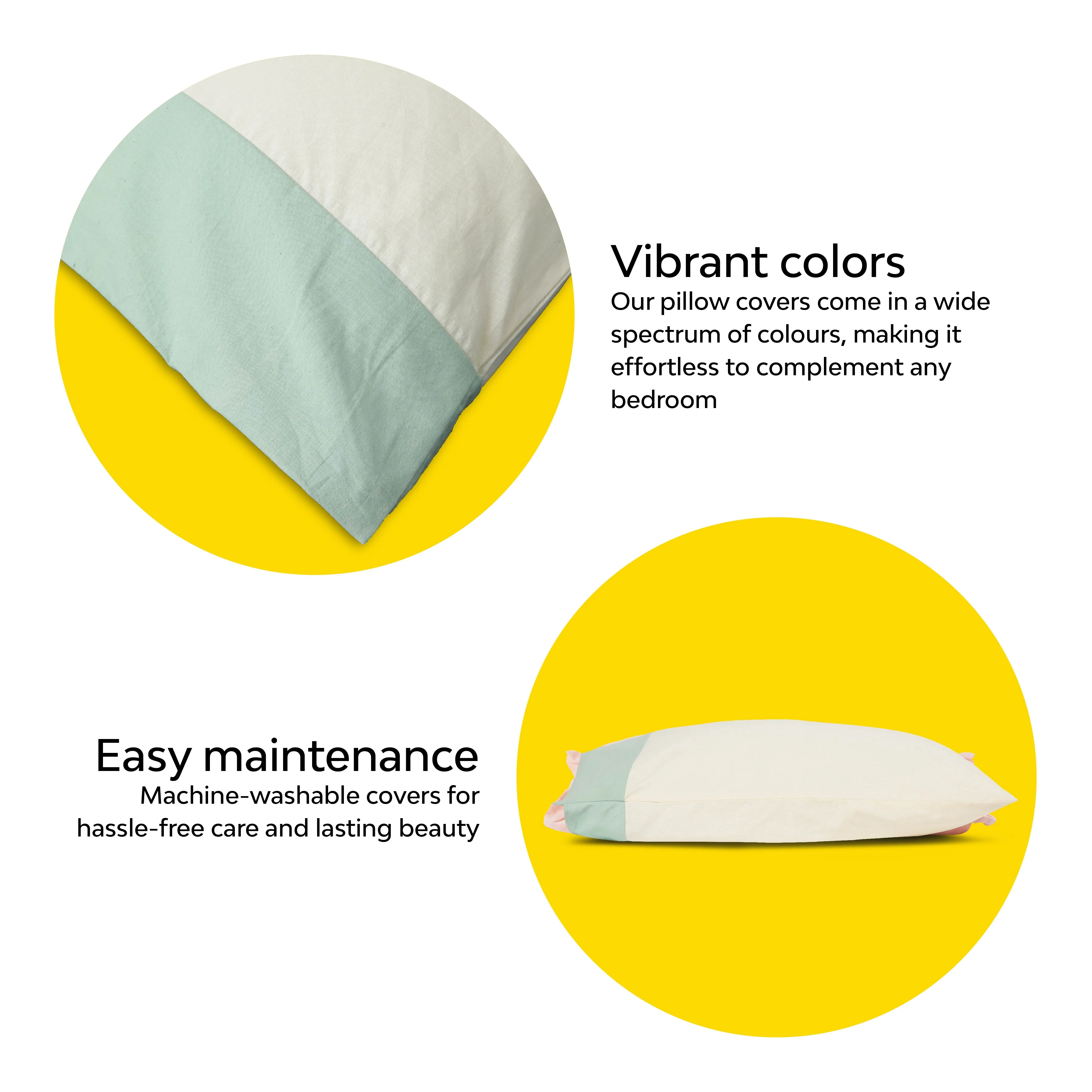 Colour Accent 100% Cotton Bed Pillow Cover | Set Of 2 - Image 8