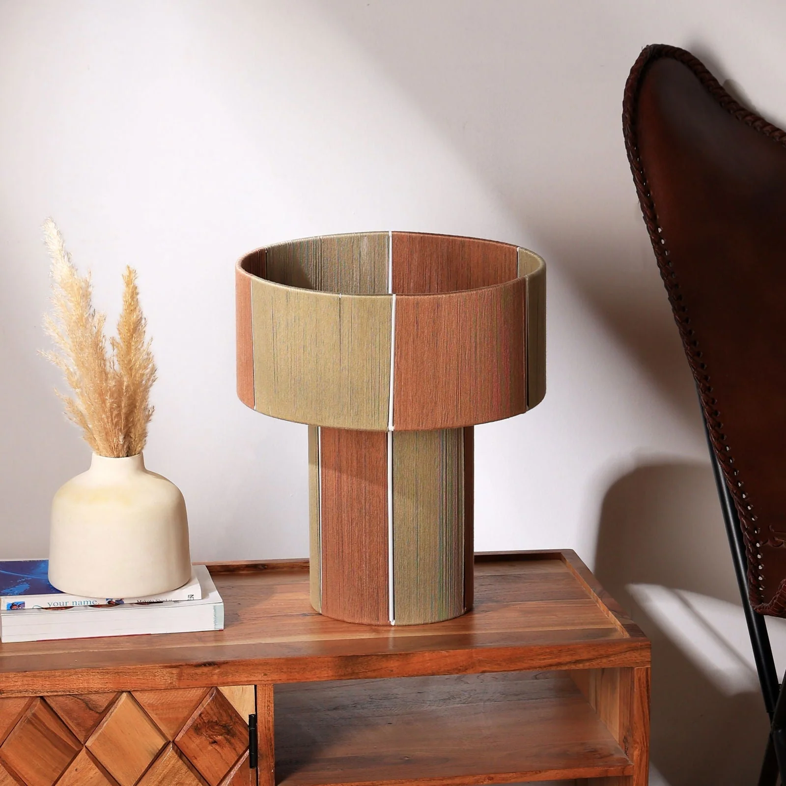 Colour Story 300 Table Lamp - Handmade Craftsmanship, Cotton Threading Pattern Lampshade - Image 5