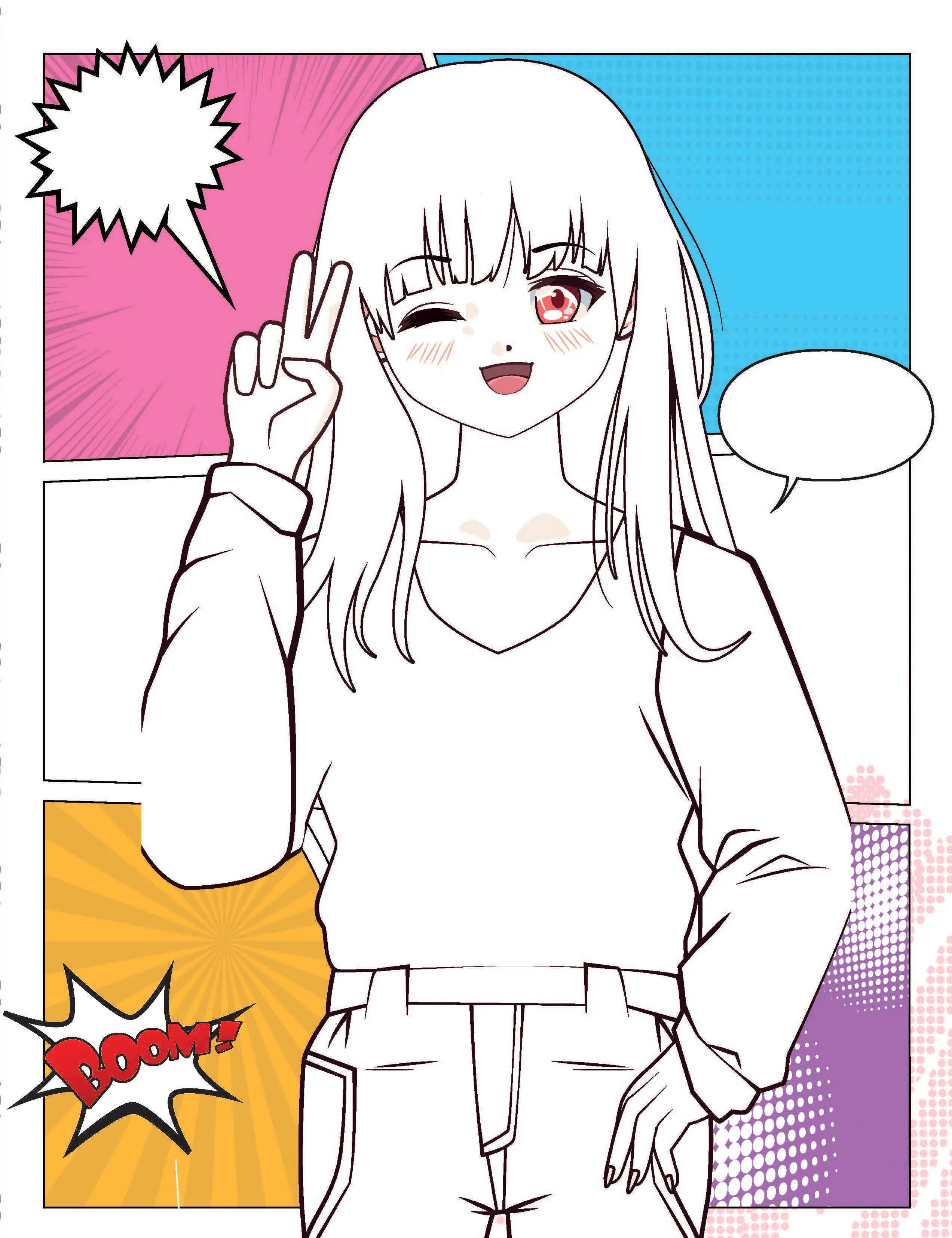 Colour Your Own Manga Book 1  With Free Manga Colouring Poster Age 4+ - Image 5