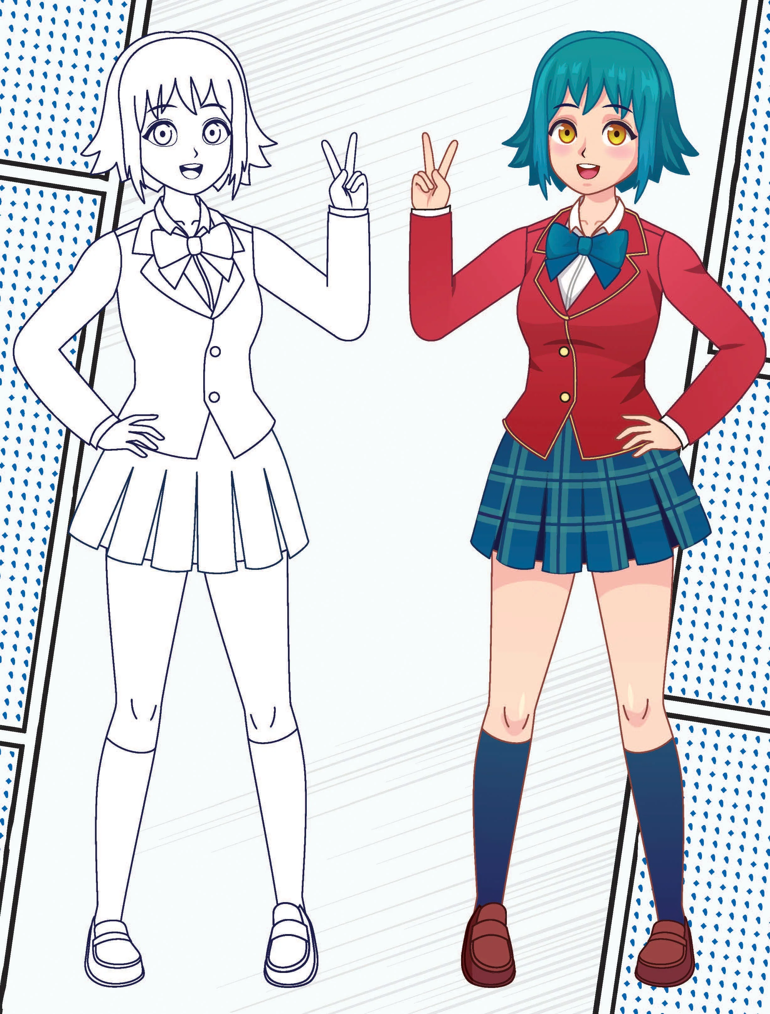 Colour Your Own Manga Book 2 With Free Manga Colouring Poster Age 4+ - Image 4