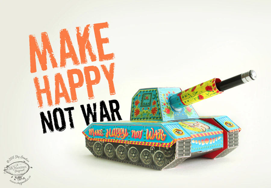 Colourful Army Paper Tank Pen Holder & Boxes - DIY Paper Craft Kit - Image 3