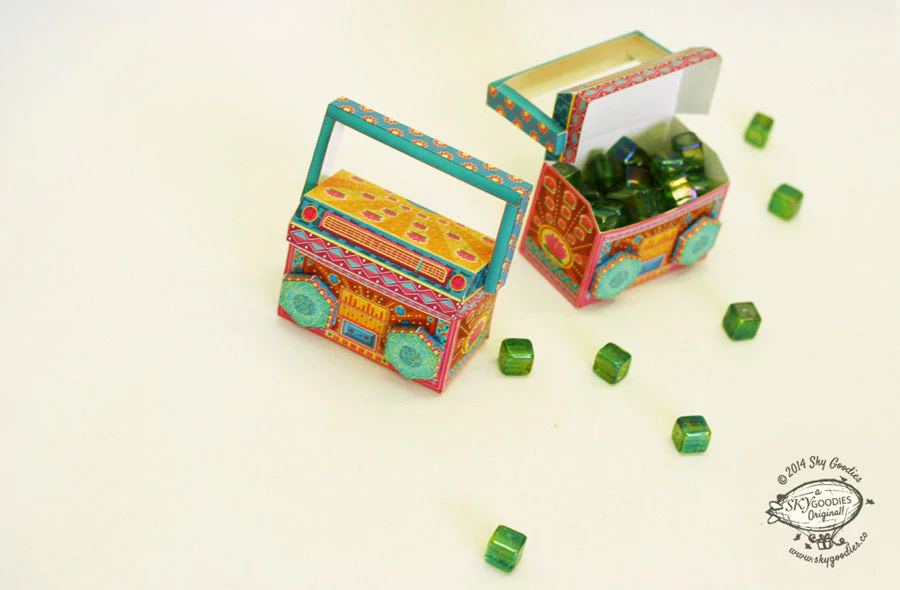Colourful Mini Boombox DIY Paper Craft Kit - Image 5