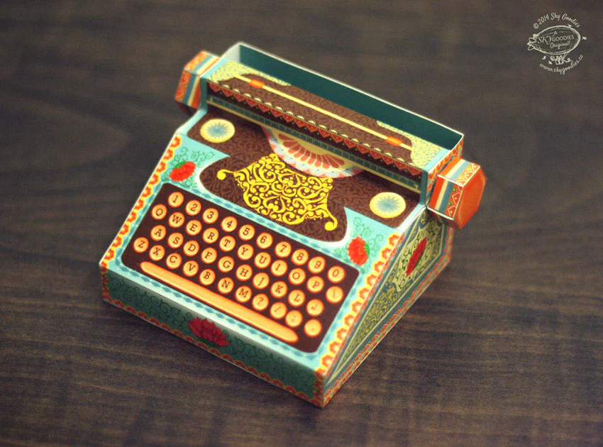 Colourful Typewriter Desk Calendar 2025 & 2026 DIY Paper Craft Kit - Image 12