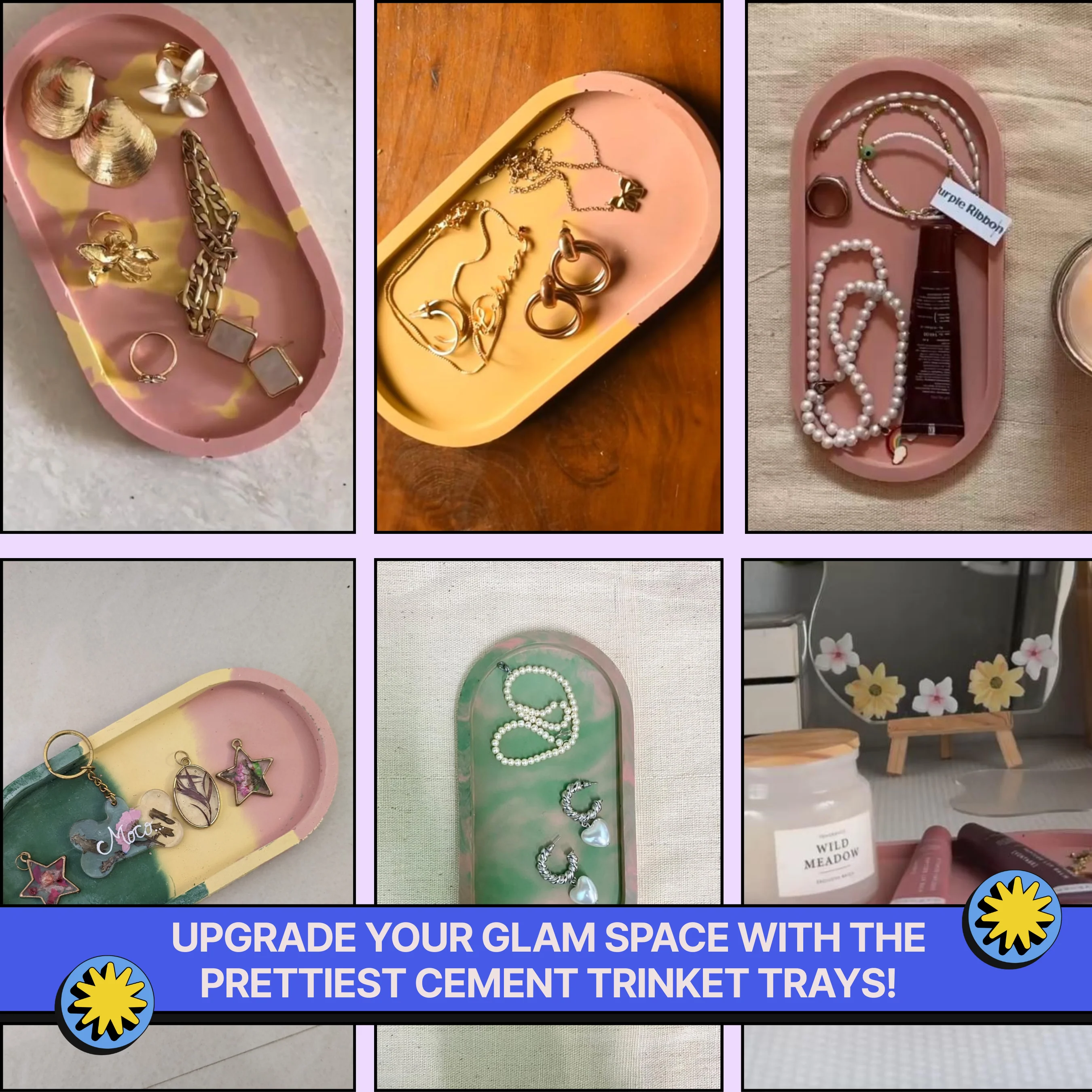 COMBO : DIY Cement Trinket Tray Kit & DIY Cement Coaster Kit - Image 4