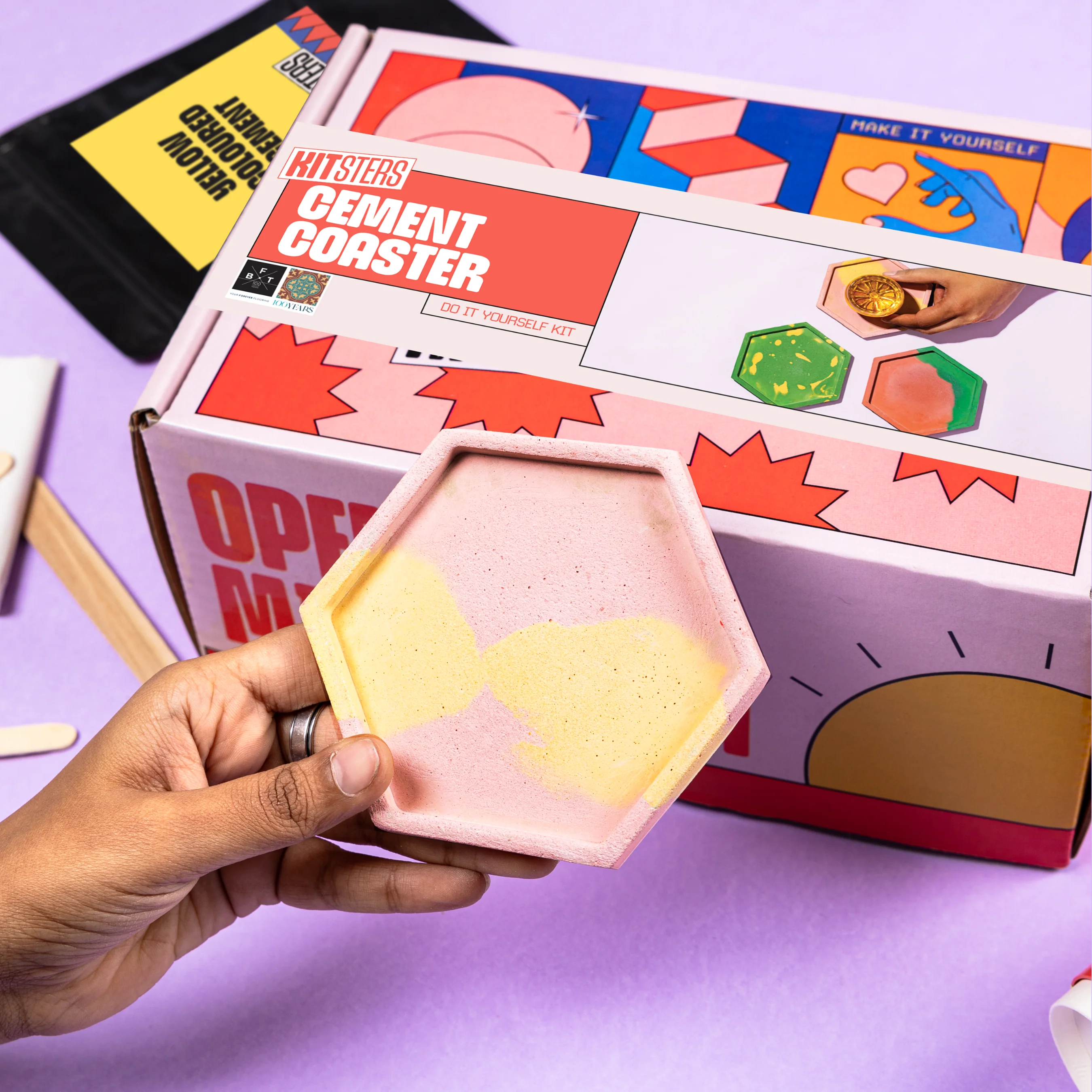 COMBO : DIY Cement Trinket Tray Kit & DIY Cement Coaster Kit - Image 5