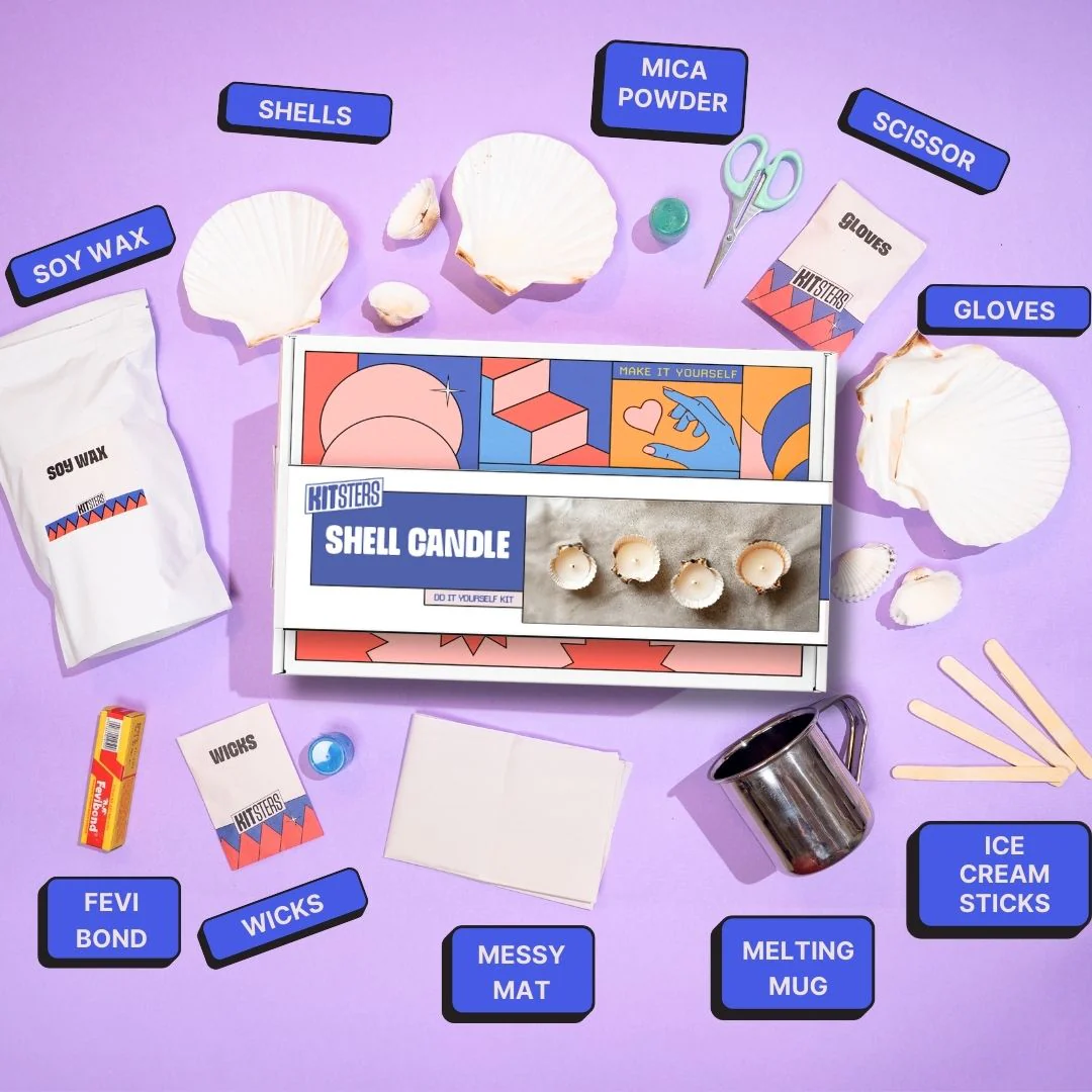 COMBO : DIY Shell Candle Kit & DIY Decoupage Shells Kit - Image 2