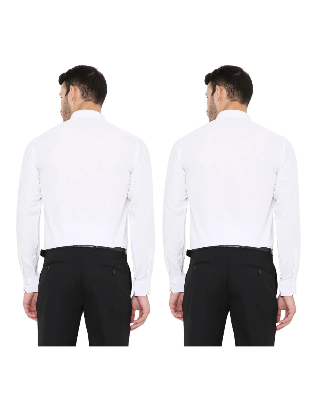 Combo of 2 Solid PolyBlend Slim Fit Formal Shirts - Image 2
