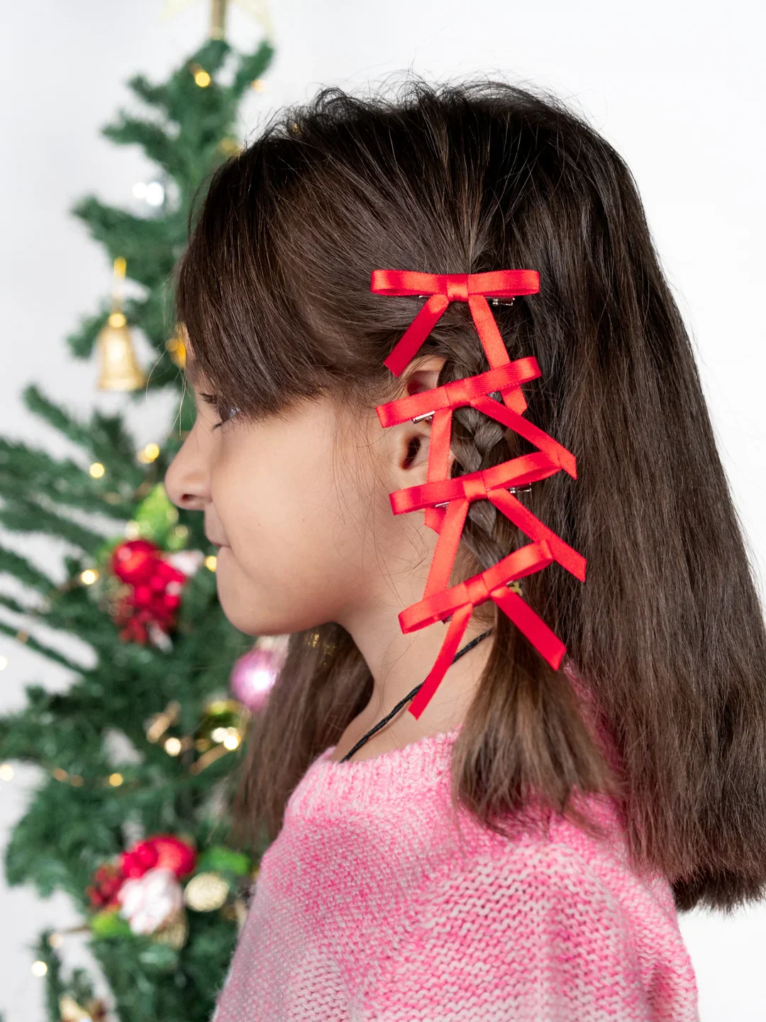 Combo of 4 Satin Silk Mini Hairpin Bow - Image 8