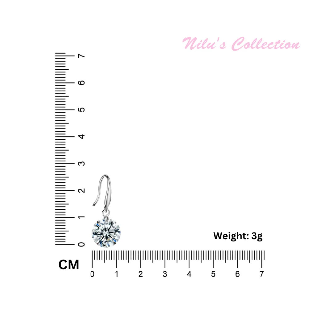 Combo Of Rose Gold & Silver Plated White Stone Drop Earrings For Women & Girl - Image 4