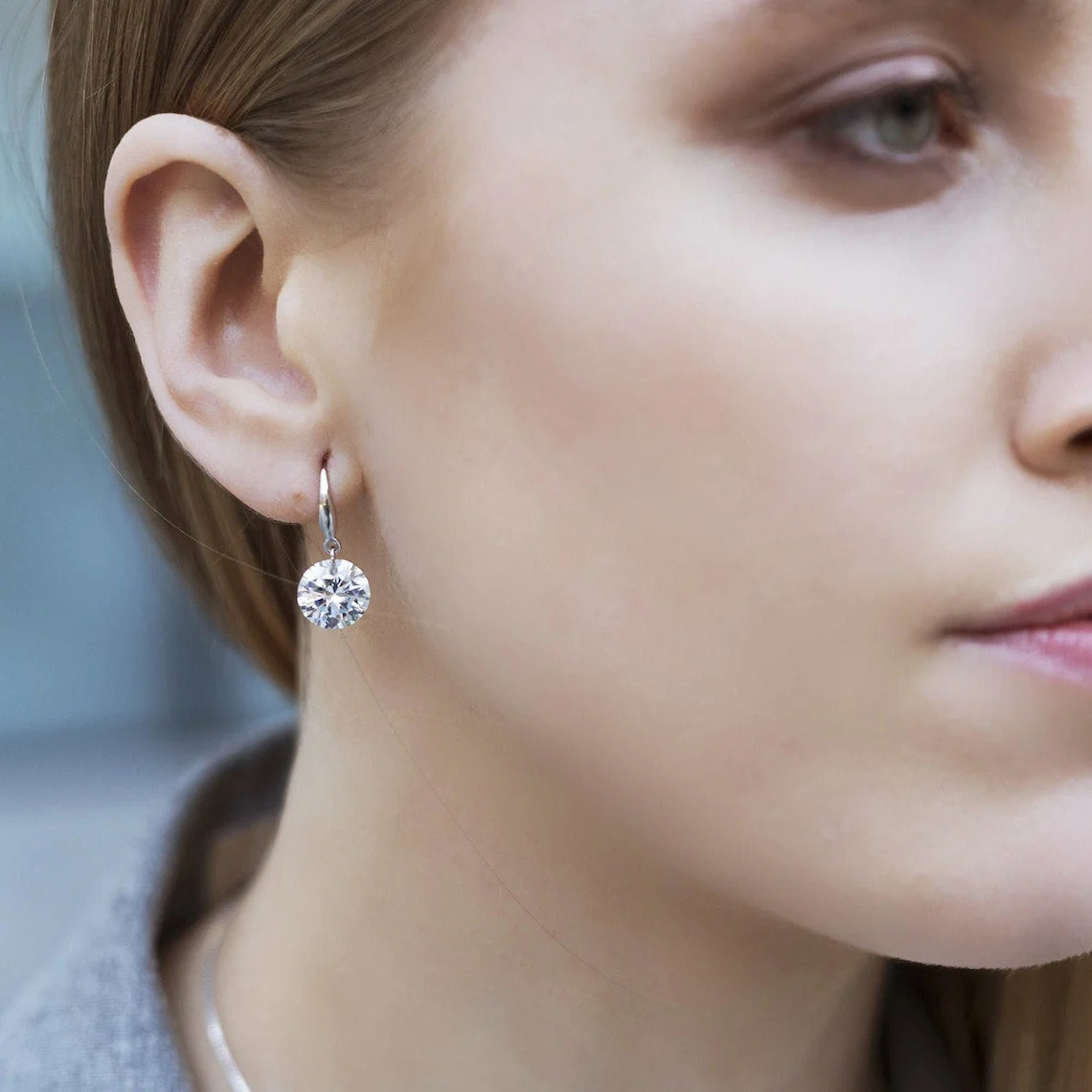 Combo Of Silver Plated Purple And White Stone Drop Earrings For Women And Girl Crystal Copper Stud Earring - Image 3