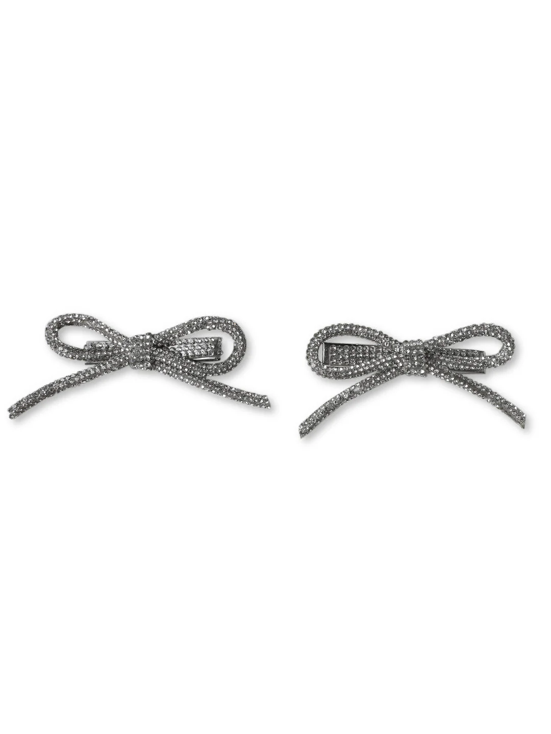 Combo of Velvet & Silver Rhinestone Hair Bow - Image 3