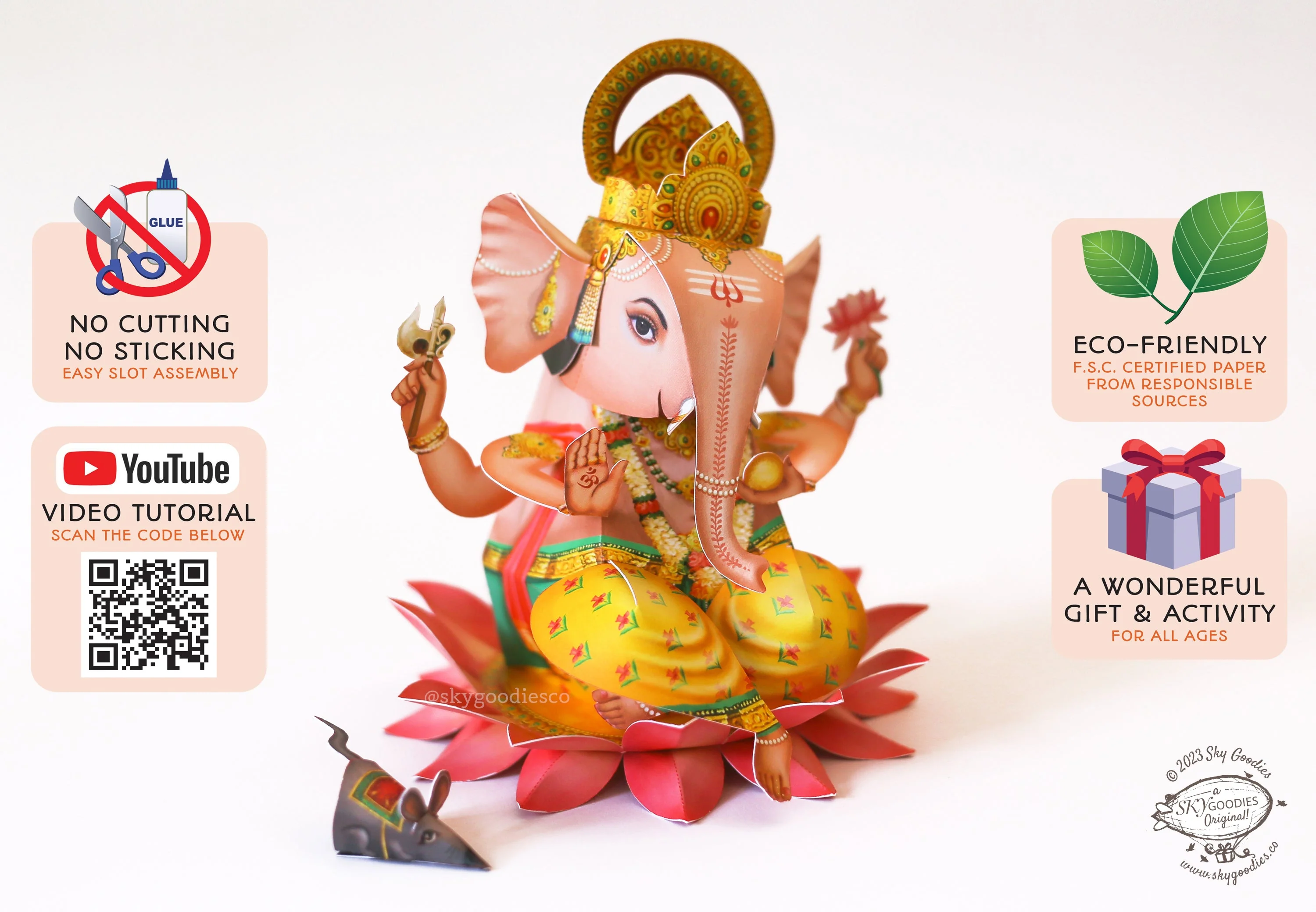 Combo Saver: Ganesh and Lakshmi DIY Paper Craft Kits - Image 5