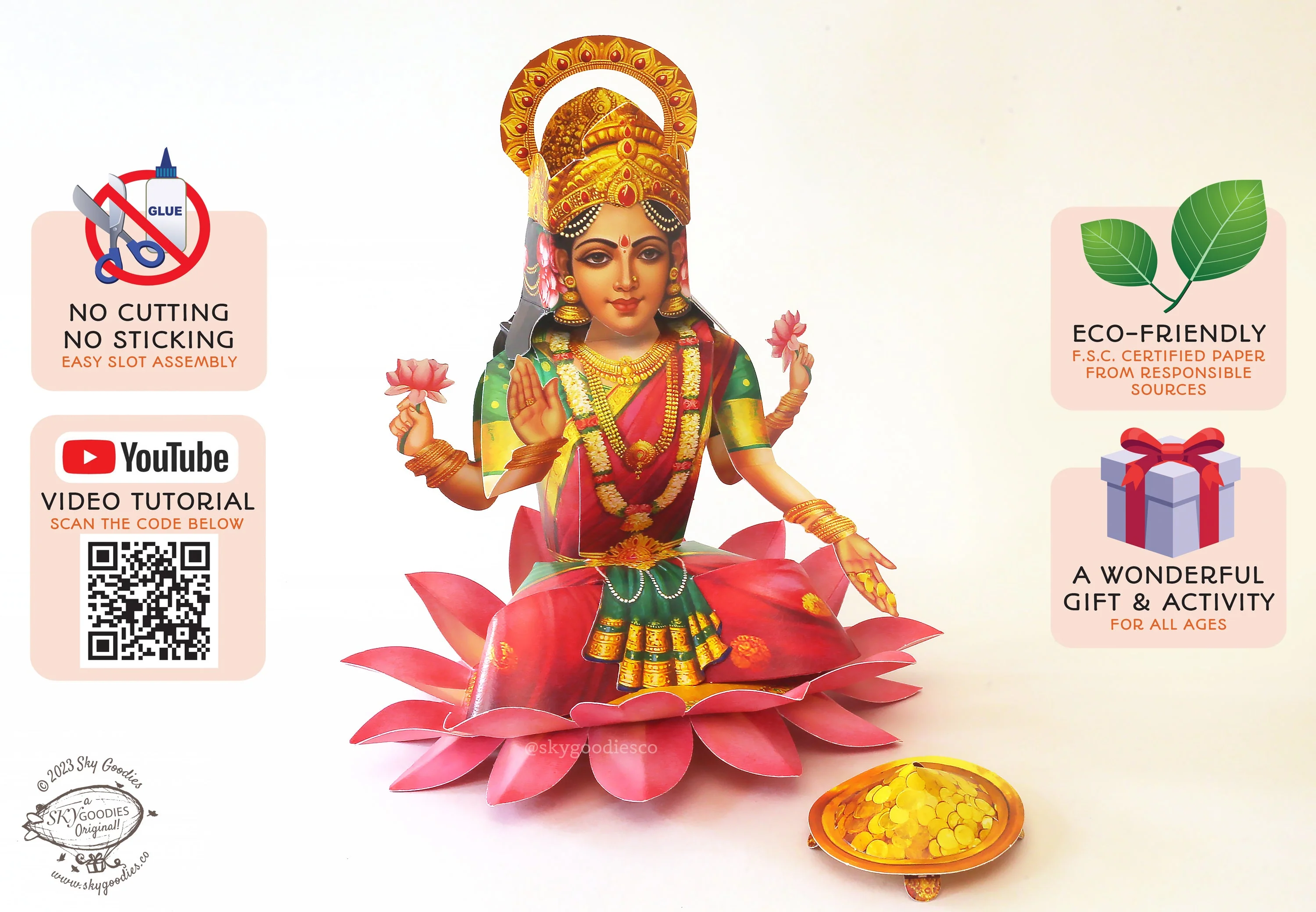 Combo Saver: Ganesh and Lakshmi DIY Paper Craft Kits - Image 6