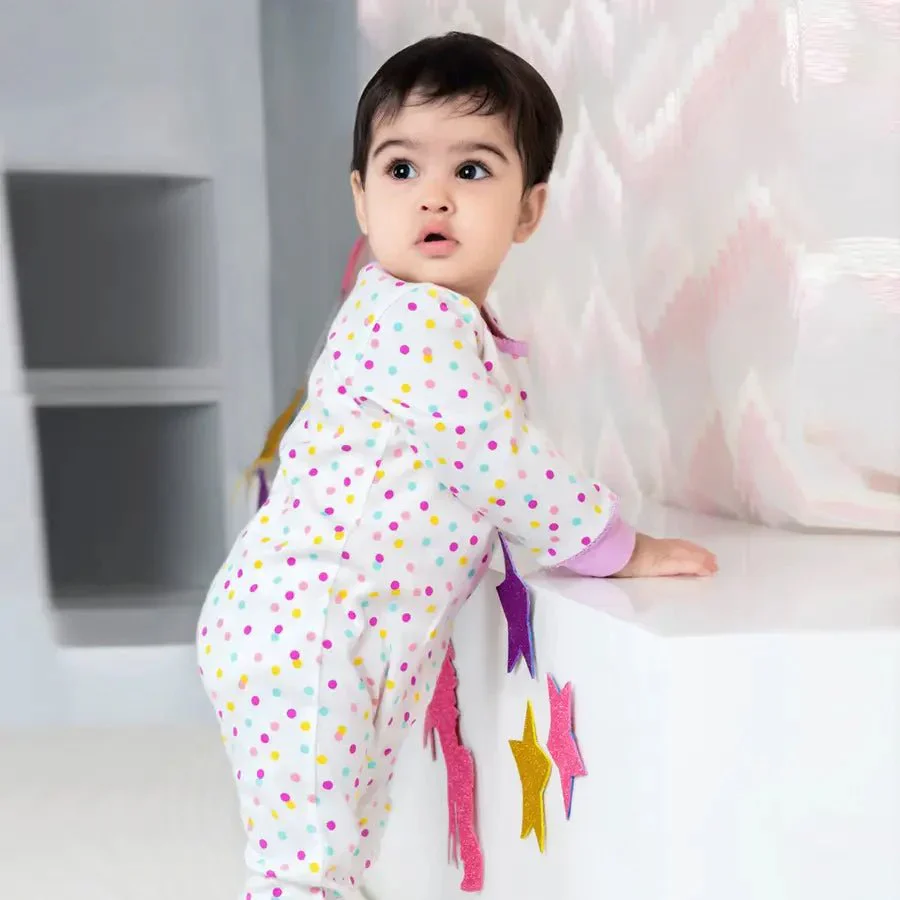Comfy Knitted Baby Girl Sleep Suit - Unicorn (Pack Of 3) - Image 2