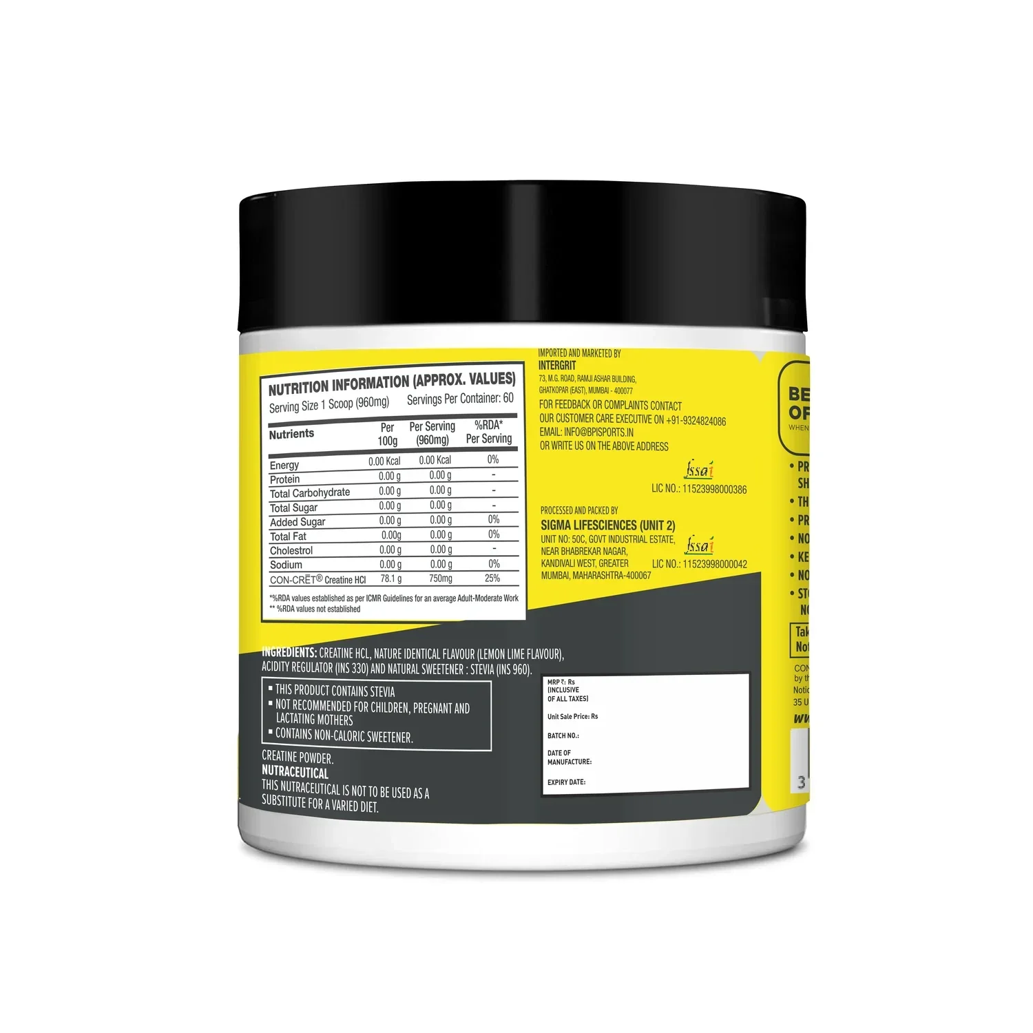 Con-cret Creatine HCL, 60 Servings - Image 3